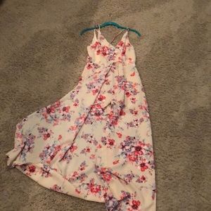 Floral romper with outer skirt